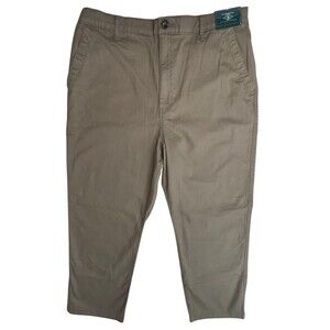 G.H. Bass & Co Womens Chino Ankle Pants Size 14 Brown Casual Cropped Straight